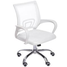 Imagem de Cadeira de Escritório Mesh Assento Estofado Base Giratória 9050 - Branca