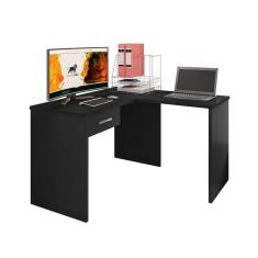 Imagem de Mesa Em L Com Gaveta Nikola Preto Trama