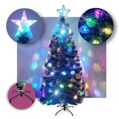 Imagem de Árvore de Natal 120Cm LED Fibra Ótica Nevada Luzes Colorida - MultiA