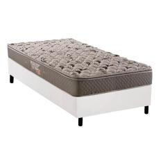 Imagem de Cama Box Solteiro: Colchão Espuma Herval AG65 Fort + Base crc Suede White(88x188)