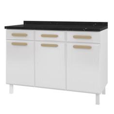 Imagem de Balcão De Cozinha Ágata 3 Portas E 3 Gavetas Com Tampo 817108 Telasul