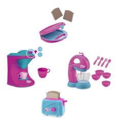 Imagem de Kit 4 Pçs Sanduicheira + Batedeira + Torradeira + Cafeteira Infantil B