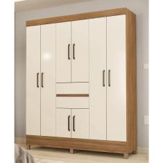 Imagem de Guarda Roupa Roupeiro Solteiro 82060 08 Portas 02 Gavetas Munique Amendola Touch Off White Demóbile