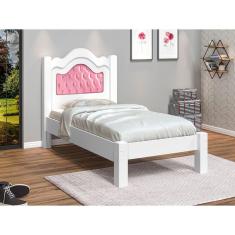 Imagem de Cama Solteiro Feminina Estrado e Pés reforçado Ligia Luxo