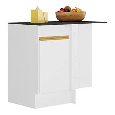 Imagem de Balcão Cozinha com Rodapé de Canto 1 Porta Veneza Gw Multimóveis Mp2120 Branco