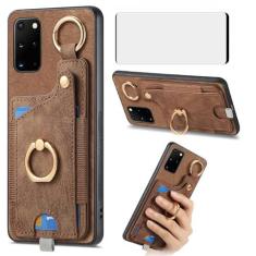 Imagem de Asuwish Capa de celular para Samsung Galaxy S20 Plus S20+ 5G carteira celular com protetor de tela de vidro temperado anel fino suporte suporte para cartão de crédito S20+5G S20plus 20S + S2O S 20 20+