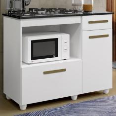 Imagem de Balcão De Cozinha Para Cooktop 5 Bocas Violeta 2 Portas 1 Gaveta Branc