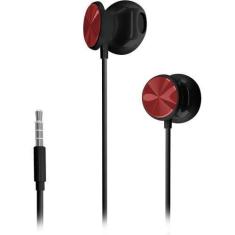 Imagem de Fone de ouvido Intra Auricular com microfone HP, Preto e Vermelho, DHH