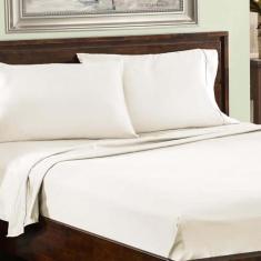 Imagem de Superior Jogo de cama de mistura de algodão de 800 fios, lençóis de bolso profundo, rico em algodão, 1 lençol elástico com elástico alto, 1 lençol de cima, 2 fronhas, roupa de cama macia para uso