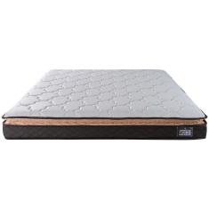 Imagem de Colchão Casal Hellen Millenium Espuma D33 com Pillow Top e Revestimento em Tecido Jacquard 19x138x188cm - Marrom/Branco