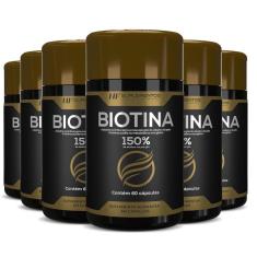 Imagem de 6X Biotina 150% Premium 60Caps Hf Suplementos