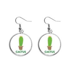 Imagem de Brinco de cacto verde para suculentas de planta em vaso com pingente de prata joia feminina