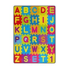Imagem de Tapete educativo infantil com alfabeto de pelúcia macia antiderrapante para quarto de bebê para sala de jogos, quarto, sala de aula, 1,2 m x 1,6 m