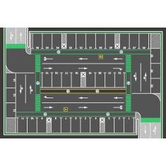 Imagem de HUAHOO Tapete infantil tapete de brinquedo, tapete de carro para crianças carros e trem de brinquedo, tapete antiderrapante para sala de jogos quarto de crianças, tapete educativo de trânsito