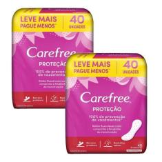 Imagem de Kit 2 Protetores Diário Carefree Proteção sem Perfume 40 Unidades