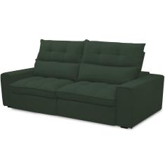 Imagem de Sofá Retrátil Reclinável Para Sala De Estar Living 230cm Dimas F04 Veludo Verde