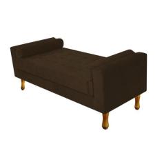 Imagem de Recamier Félix Solteiro 120cm Suede Marrom - ADJ Decor
