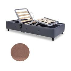 Imagem de Cama Solteiro Motorizada Suéde Marrom 100X209x44 Sem Fio - Pilati
