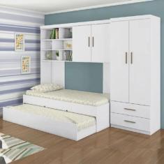 Imagem de Quarto Modulado Juvenil Completo Com Guarda Roupa, Cama De Solteiro E