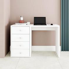 Imagem de Mesa de Computador 4 Gavetas Branco Mdp 15mm/Mdp 25Mm 78x120x44,5cm BRV Móveis