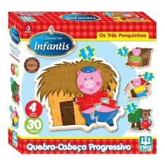 Imagem de Quebra Cabeça Progressivo Os Três Porquinhos 0432 - Nig