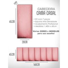 Imagem de Kit 7 Cabeceiras De Cama Box Casal Estofada Modulada 1,40Mx45cm - Orna