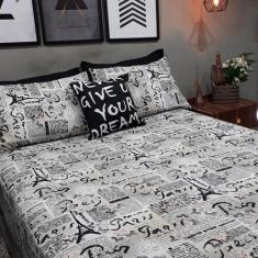 Imagem de Lençol Com Elástico Casal Super King 4 Un Paris Com Almofada - Casa Da