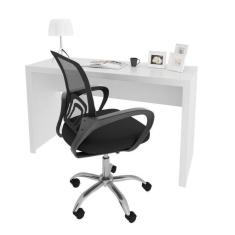 Imagem de Escrivaninha 127cm ME4135 com Cadeira Diretor Tela Mesh Tok 3310 Branco