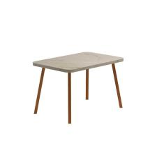 Imagem de Mesa para Cozinha Stellar 1598 Aço c/Tampo Madeirado 120x80cm Petra/Rose - Carraro