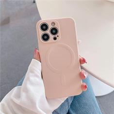 Imagem de Capa magnética de carregamento sem fio para iPhone 13 12 11 Pro Max XS Max XR X 7 8 Plus Capa de silicone líquido para proteção de câmera, T6, para iphone 7 ou 8