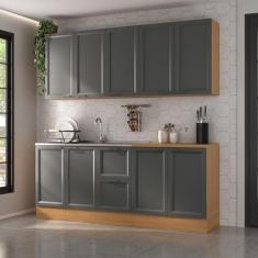 Imagem de Cozinha Compacta 4 Peças 2 Aéreos 2 Balcões Soho Cabecasa Madeiramadeira Freijó/Grafite