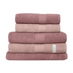 Imagem de Jogo de Banho Gigante Fio Penteado Canelado Buddemeyer Rosa (2Toalhas de Banho + 2Toalhas de Rosto e 1Piso)