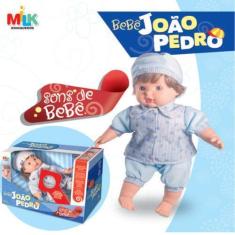 Imagem de Boneca Bebê Menino Moreno João Pedro Som Sonoro Carteirinha - Milk Bri