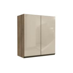 Imagem de Armário Aéreo P/ Cozinha Maxxi G765 2 Portas C/ Vidro 80cm Nogal - Kappesberg