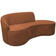 Imagem de Sofá Curvo 02 Lugares 150cm Eron Braço Direito Veludo Camel - Nexta Ca