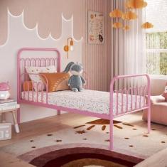 Imagem de Cama Infantil de Solteiro em Ferro - Nina Rosa Bebê
