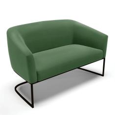 Imagem de Sofá Namoradeira 2 Lugares Base Industrial Preto Stella Suede D03 - D'rossi Cor Verde