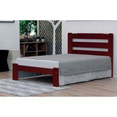 Imagem de Cama de Casal Londres de Madeira Angelim Mogno