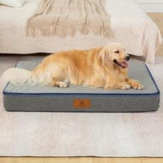 Imagem de LIORCE Cama grande de espuma viscoelástica para cães - Cama ortopédica impermeável para cães com capa lavável removível (parte superior pode separar) - Tapete de cama para animais de estimação de 10