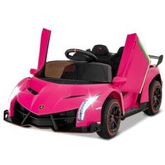 Imagem de SilteD Passeio elétrico infantil SilteD 12V em carro com controle remoto, luzes LED, MP3, música, portas hidráulicas, veículo de brinquedo movido a bateria Lamborghini licenciado com 4 motores para