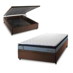 Imagem de Conjunto Box Baú Chicago Cinza 138X188x64 Espuma D33 - King House