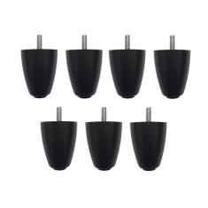 Imagem de Kit Com 7 Pés Para Cama Box Baú P70 Rosca 5-16 Preto