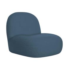 Imagem de Sofá Curvo 160cm 2 Lugares E 2 Poltrona Orgânico Amsterdã Linho - Amarena Móveis Cor Azul Royal