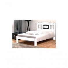 Imagem de Cama de Casal Atenas de Madeira Maciça Angelim Pedra Tauari Branco Preto