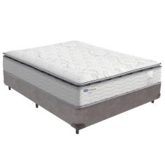 Imagem de Cama Box Casal e Colchão Molas Ensacadas Amsterdã Cinza
