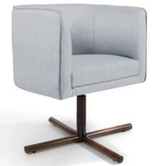 Imagem de Poltrona Decorativa Giratória Base X Betina D02 Linho  C-315 - Lyam Decor