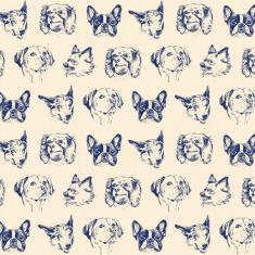 Imagem de Papel de Parede Vintage Cachorros 57x270cm