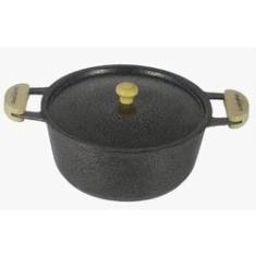 Imagem de Panela Caçarola Alumínio Alça Madeira Meia Lua 14 cm Diâmetro 0,9 Litro