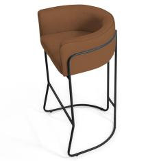 Imagem de Kit 3 Banquetas Decorativas Base Aço  Betina B-262 Veludo Telha - Domi