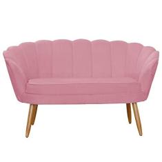 Imagem de Namoradeira Pétala para Sala Suede Pés de Madeira - Ds Estofados